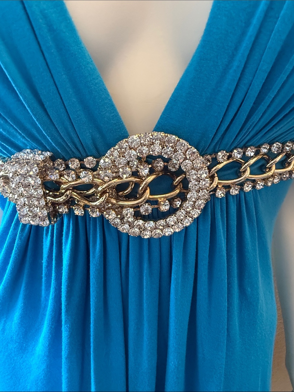 Sky Teal Halter-Back Short Dress - Picture 3 of 4